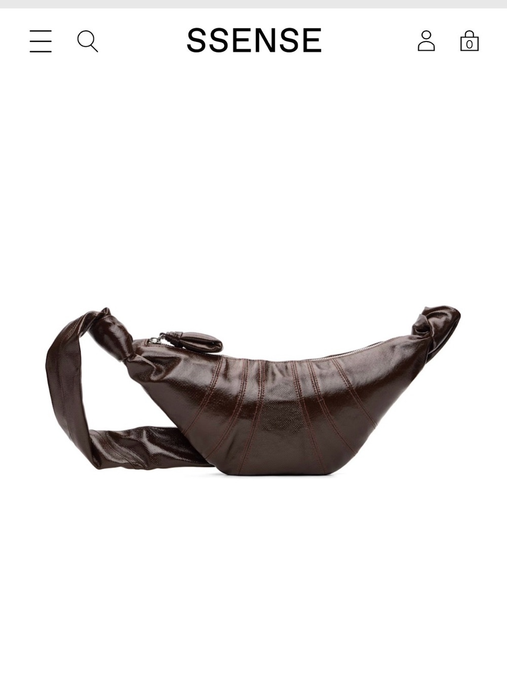 Lemaire Dark Brown Leather Crossbody Croissant Bag